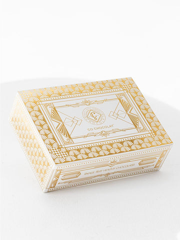 Art Deco Empty Box - White - Co Chocolat - Finally, Truly Healthy Chocolates